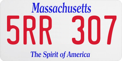 MA license plate 5RR307