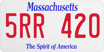 MA license plate 5RR420