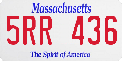 MA license plate 5RR436