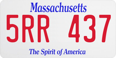 MA license plate 5RR437
