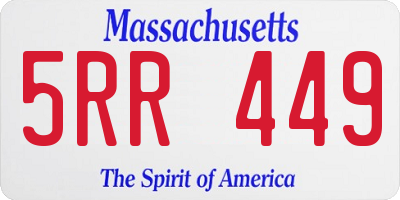 MA license plate 5RR449