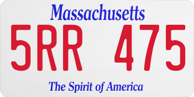 MA license plate 5RR475