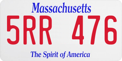 MA license plate 5RR476