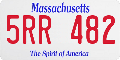 MA license plate 5RR482