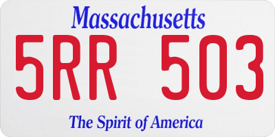 MA license plate 5RR503