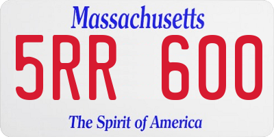 MA license plate 5RR600