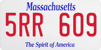 MA license plate 5RR609