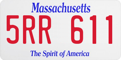 MA license plate 5RR611