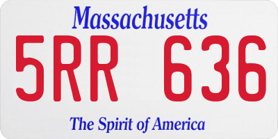 MA license plate 5RR636
