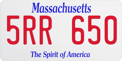 MA license plate 5RR650