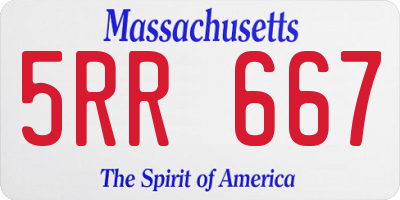 MA license plate 5RR667