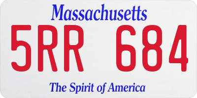 MA license plate 5RR684