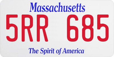 MA license plate 5RR685