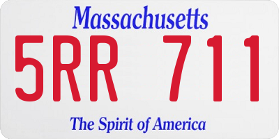 MA license plate 5RR711