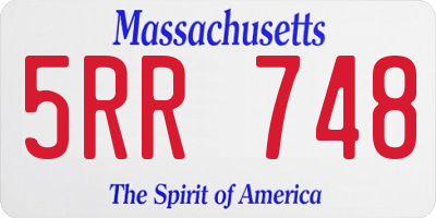 MA license plate 5RR748