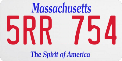 MA license plate 5RR754