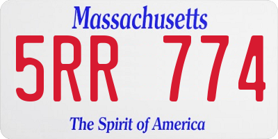 MA license plate 5RR774