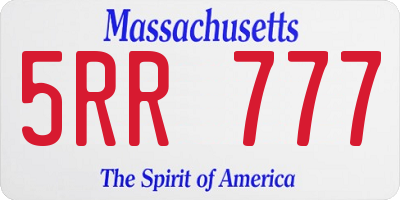 MA license plate 5RR777