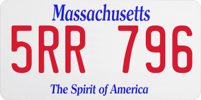 MA license plate 5RR796