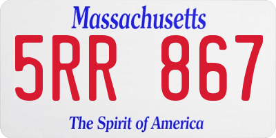 MA license plate 5RR867