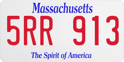 MA license plate 5RR913