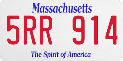 MA license plate 5RR914