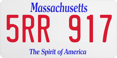 MA license plate 5RR917