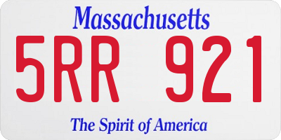 MA license plate 5RR921