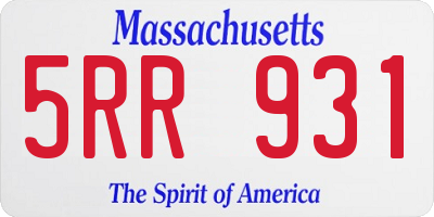 MA license plate 5RR931