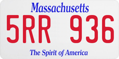 MA license plate 5RR936