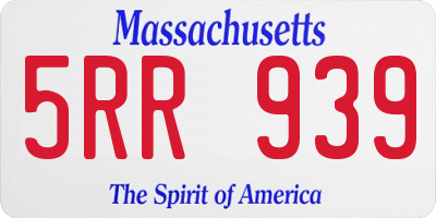 MA license plate 5RR939