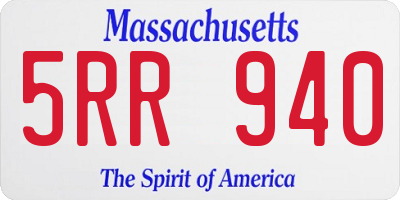 MA license plate 5RR940