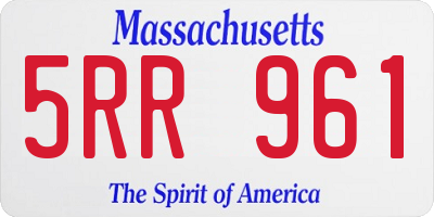 MA license plate 5RR961