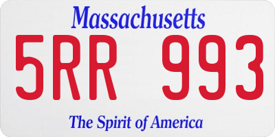 MA license plate 5RR993