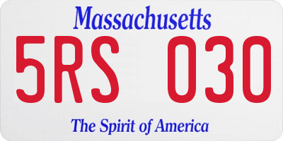 MA license plate 5RS030