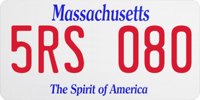 MA license plate 5RS080