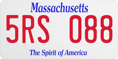 MA license plate 5RS088