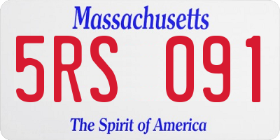 MA license plate 5RS091