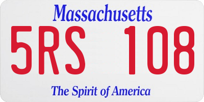 MA license plate 5RS108