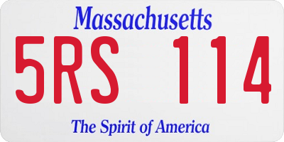MA license plate 5RS114