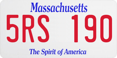 MA license plate 5RS190