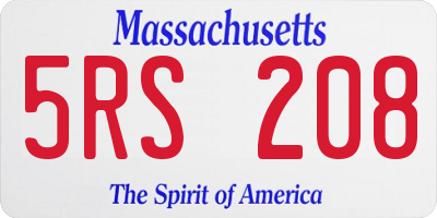 MA license plate 5RS208