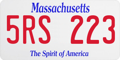 MA license plate 5RS223