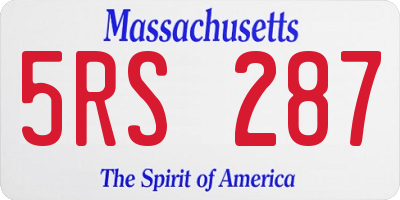 MA license plate 5RS287