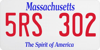 MA license plate 5RS302