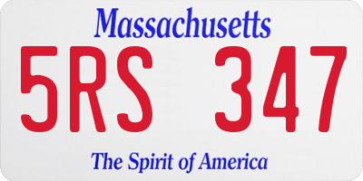 MA license plate 5RS347
