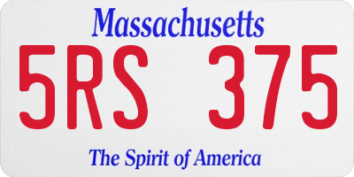 MA license plate 5RS375