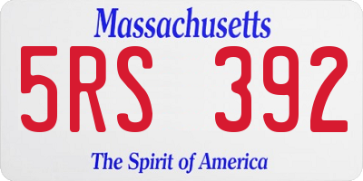 MA license plate 5RS392