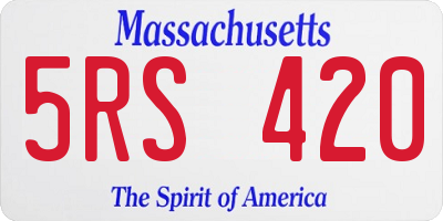 MA license plate 5RS420