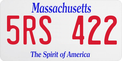 MA license plate 5RS422